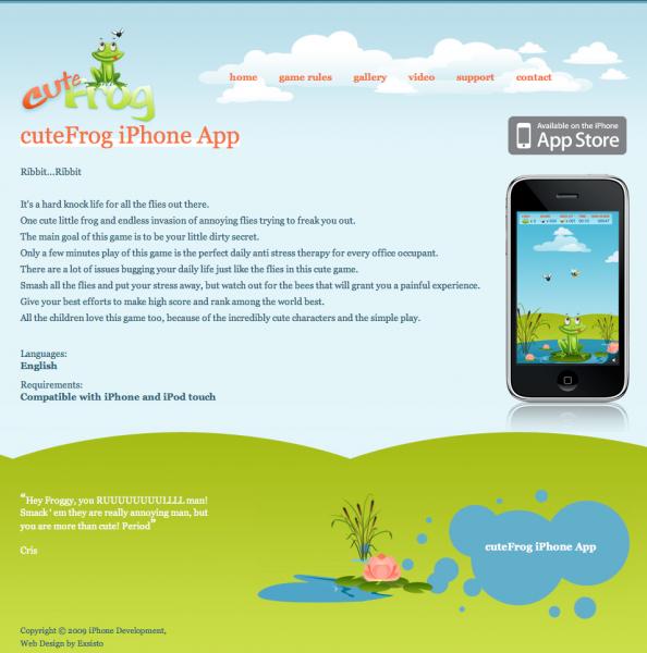 CUTE FROG - IPHONE APP / WEBSITE
